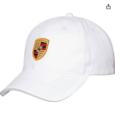 Porsche Crest Logo White Baseball Cap