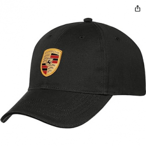 Genuine Porsche Black Crest Logo Cap